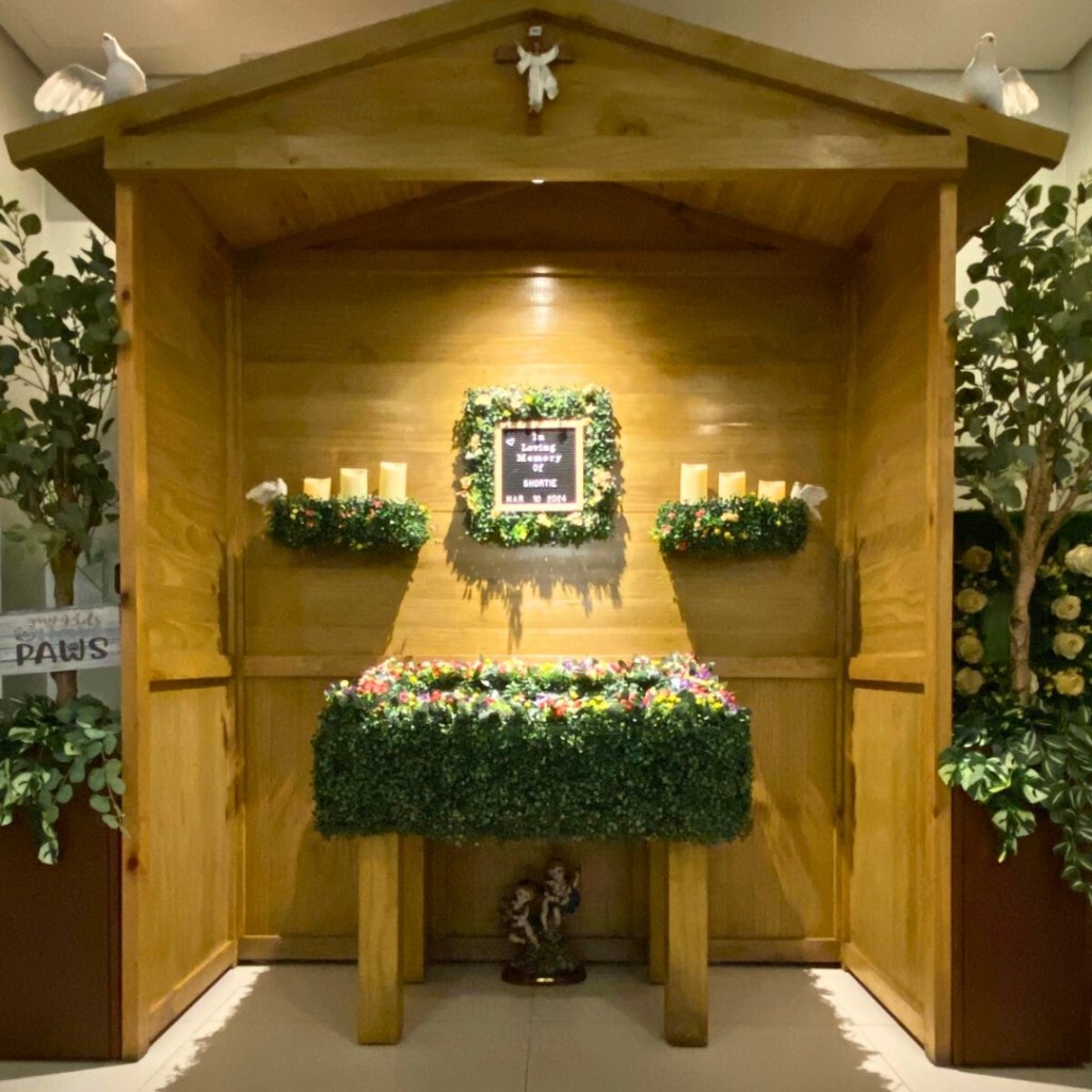 Garden Twilight chapel setup at Precious Paws Quezon City